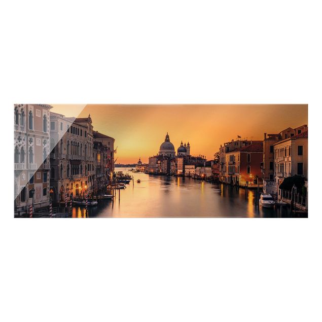 Quadro in vetro - Venezia dorata - Panorama