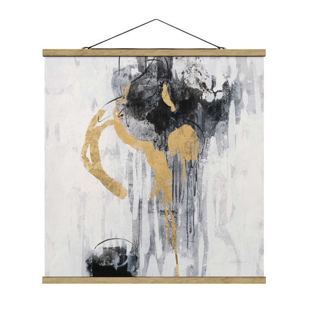 Foto su tessuto da parete con bastone - Pioggia d'oro - Quadrato 1:1
