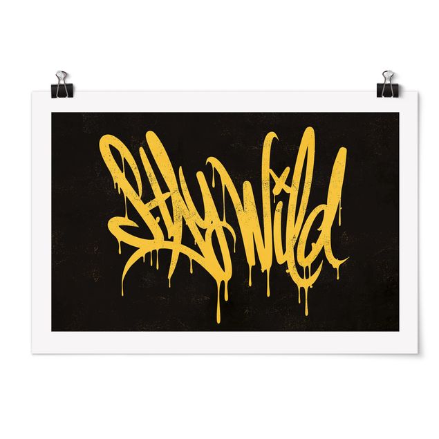 Poster riproduzione - Graffiti Art Stay Wild