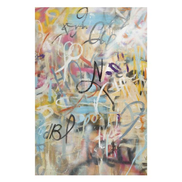 Lavagna magnetica - Graffiti Freedom in pastello - Formato verticale 2:3
