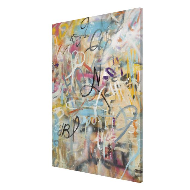 Lavagna magnetica - Graffiti Freedom in pastello - Formato verticale 2:3