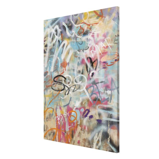 Lavagna magnetica - Graffiti Love in pastello - Formato verticale 2:3