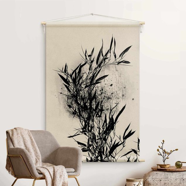Arazzi da parete moderno Mondo vegetale grafico - Bambú nero