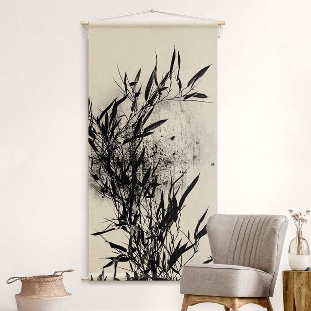 Arazzi da parete natura Mondo vegetale grafico - Bambú nero