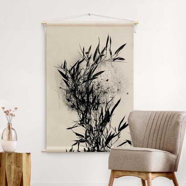 Arazzi da parete natura Mondo vegetale grafico - Bambú nero