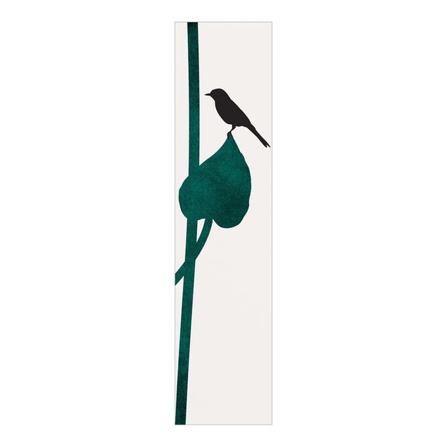 Set tende a pannello Mondo vegetale grafico - Uccello su foglia