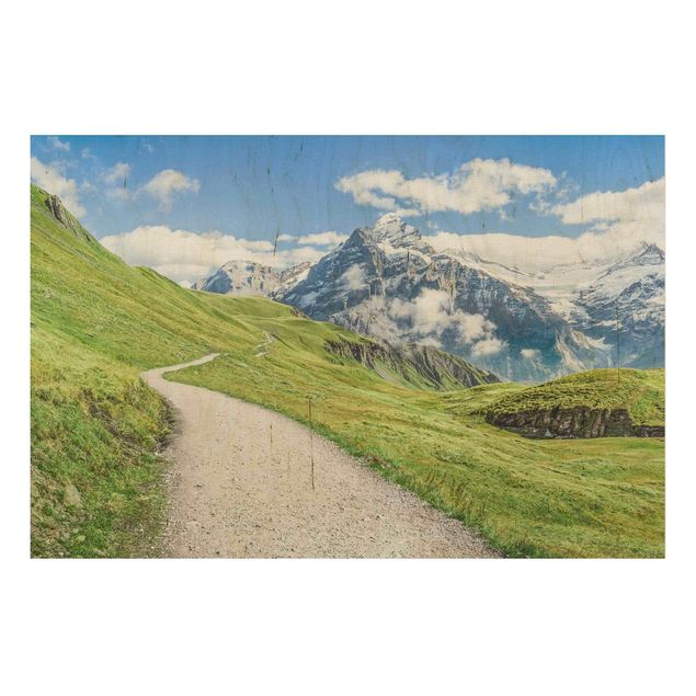 Stampa su legno - Panorama di Grindelwald