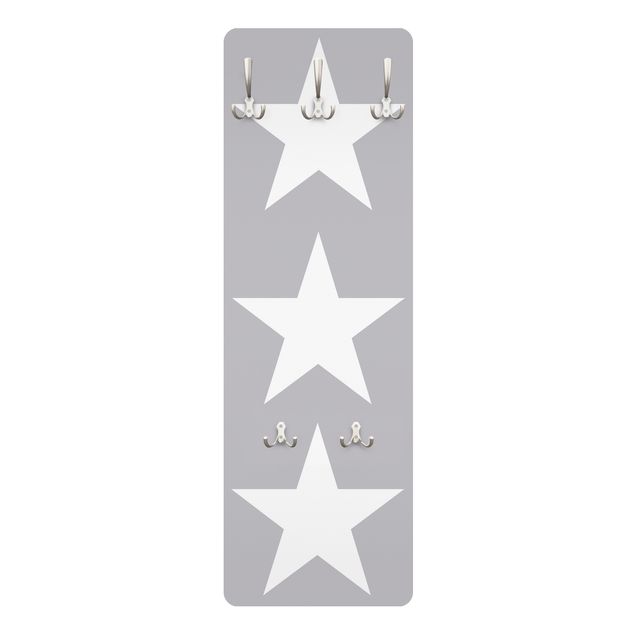 Appendiabiti - Large white stars on grey