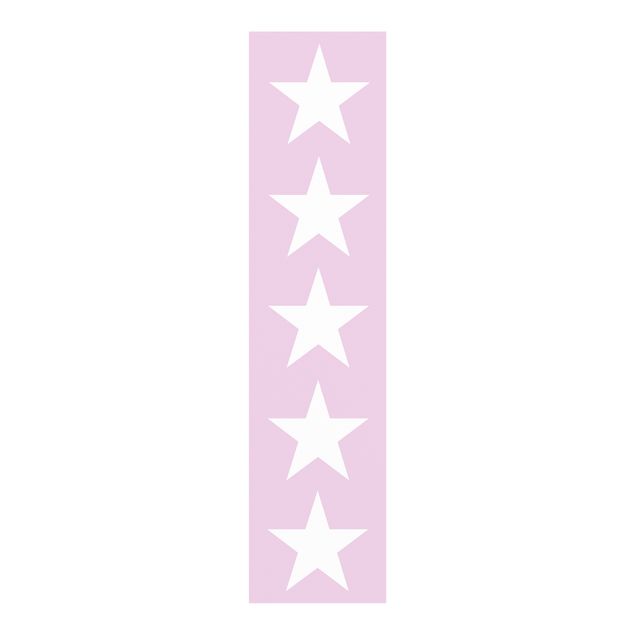 set tende a pannello Grandi stelle bianche su rosa