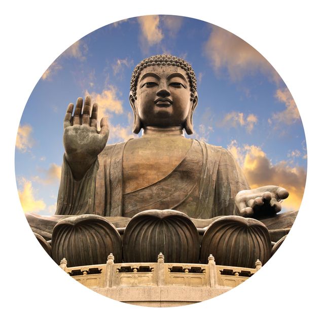 Carta da parati rotonda autoadesiva - grande Buddha