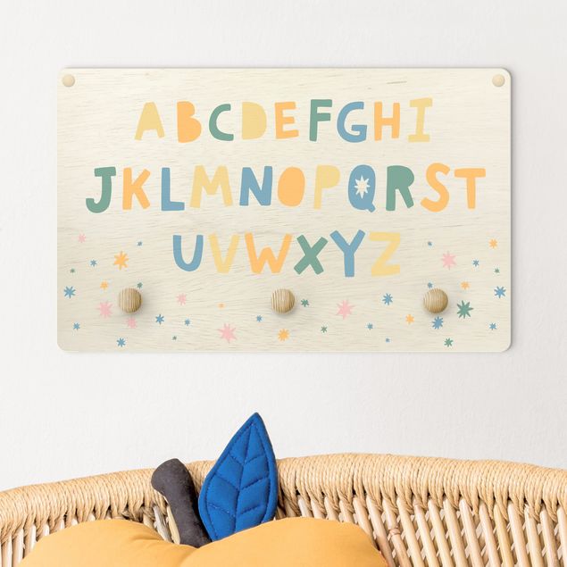 Appendiabiti per bambini - Grande alfabeto colorato con stelle