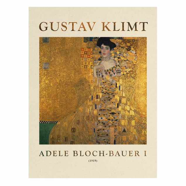 Quadro su tela naturale - Gustav Klimt - Adele Bloch-Bauer I - Edizione museo - Formato verticale 3:4