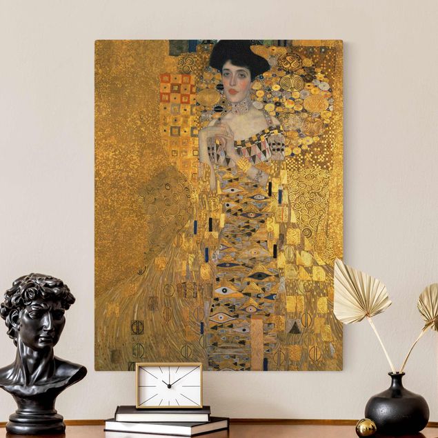 Stampe su tela oro Gustav Klimt - Ritratto di Adele Bloch-Bauer I