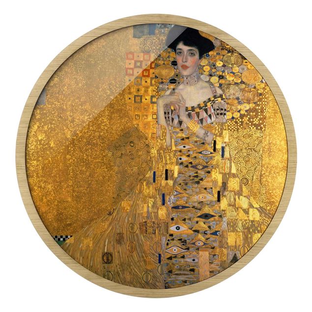 Quadro rotondo incorniciato - Gustav Klimt - Ritratto di Adele Bloch-Bauer I