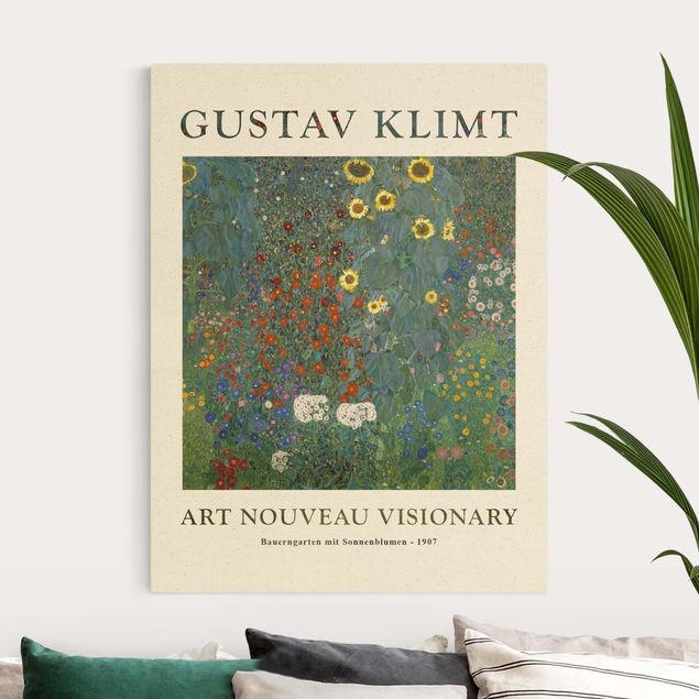 Tela girasoli Gustav Klimt - Giardino del contadino con girasoli - Edizione da museo