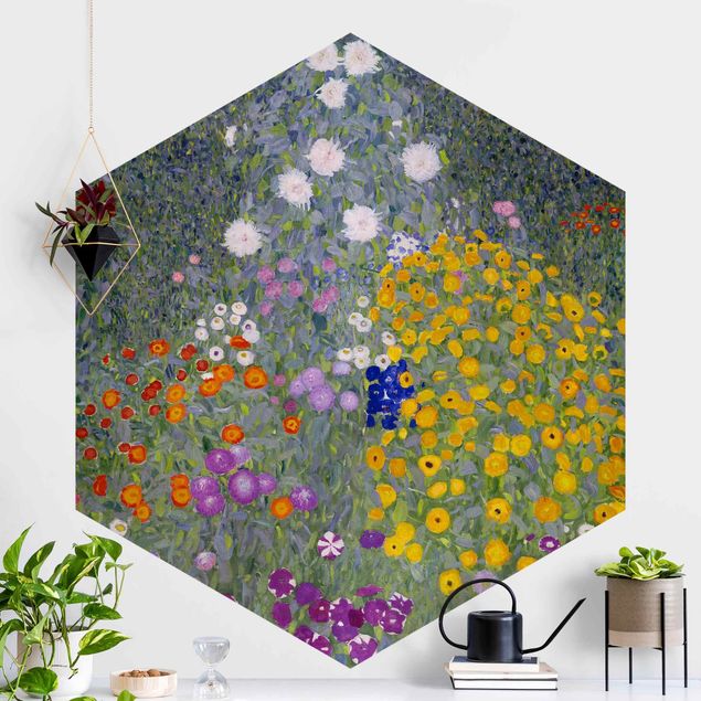 Carta da parati esagonale Gustav Klimt - Giardino di casa