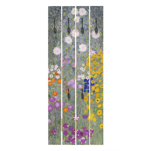 Appendiabiti in legno - Gustav Klimt - Giardino fiorito