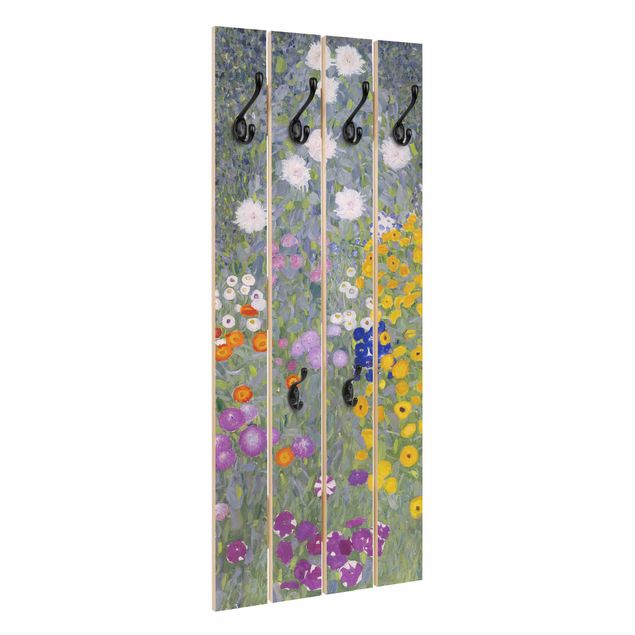 Appendiabiti in legno - Gustav Klimt - Giardino fiorito