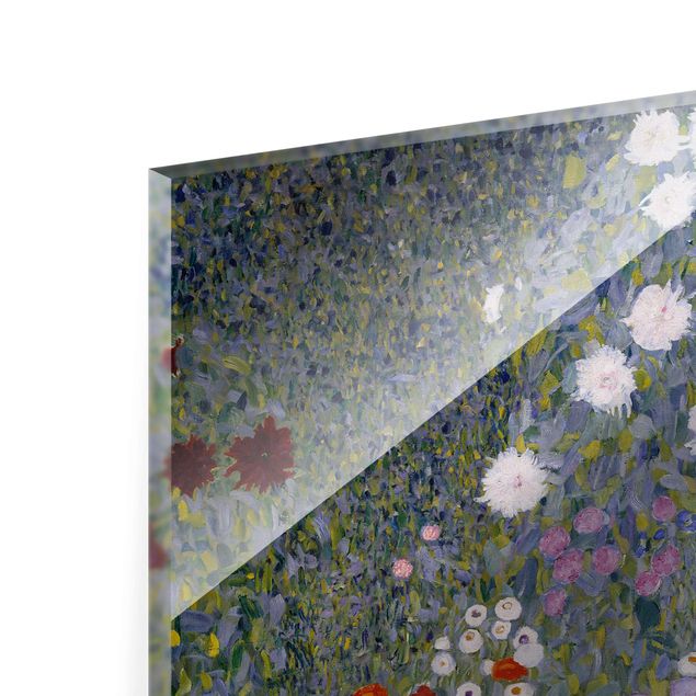Quadro in vetro - Gustav Klimt - Giardino Casale - Art Nouveau - Quadrato 1:1