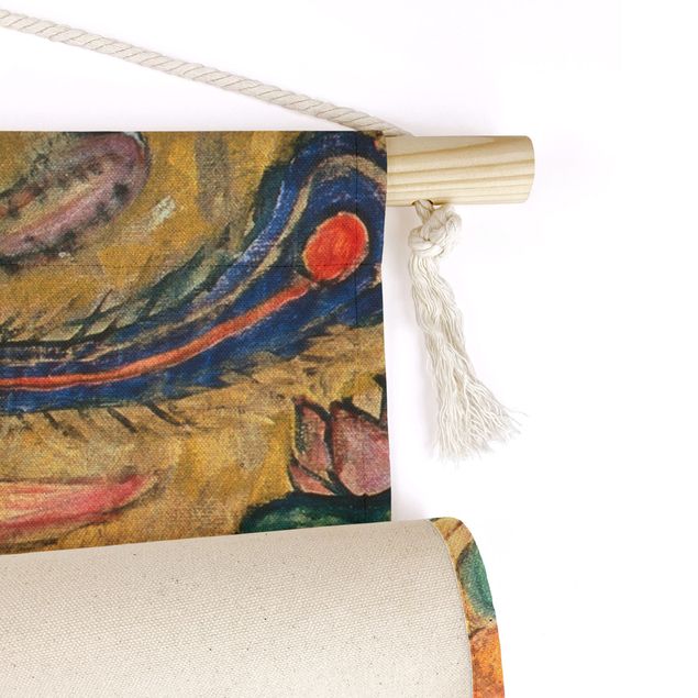 Tappeto da parete Gustav Klimt - Signora con ventaglio