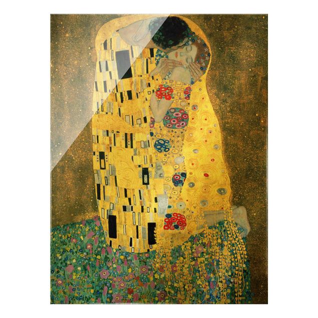 Quadro in vetro - Gustav Klimt - Il bacio - Formato verticale