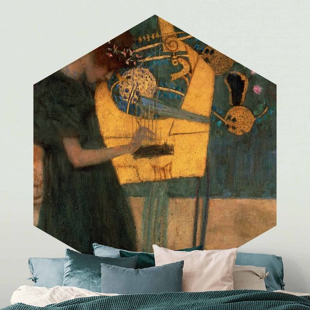 Carta da parati esagonale adesiva con disegni - Gustav Klimt - La musica