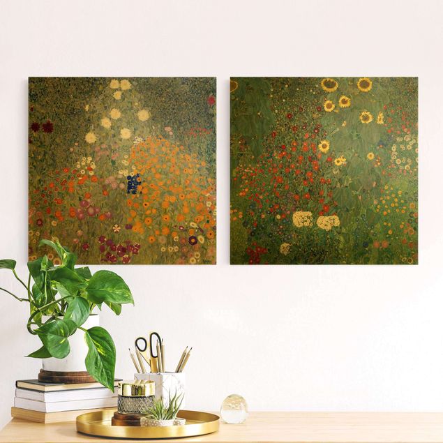 Stampe su tela fiori Gustav Klimt - Il giardino verde