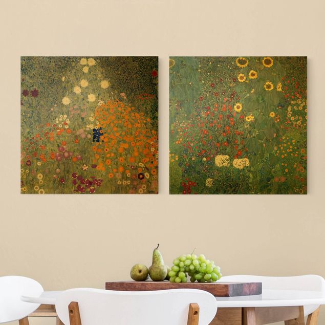 Quadri moderni per soggiorno Gustav Klimt - Il giardino verde