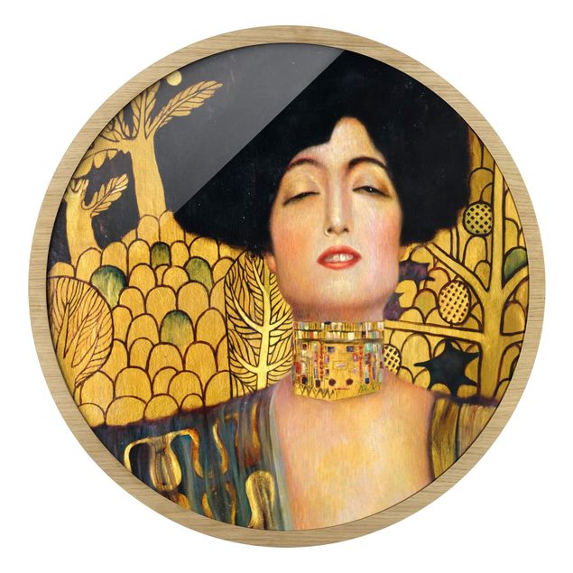 Quadro rotondo incorniciato - Gustav Klimt - Giuditta I