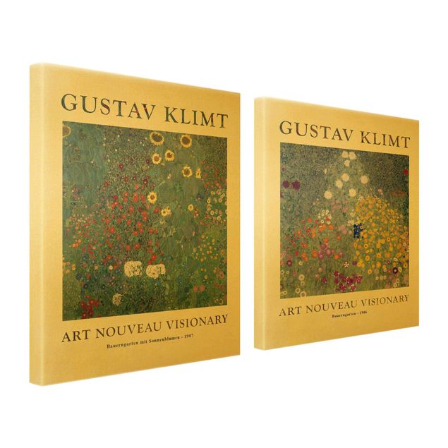 Stampa su tela 2 parti - Gustav Klimt - Giardino fiorito - Edizione museo