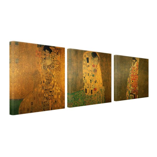 Stampa su tela 3 parti - Gustav Klimt - Ritratti - Quadrato 1:1
