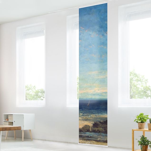 tende a pannello corte Gustave Courbet - Il mare - Mare blu, cielo blu