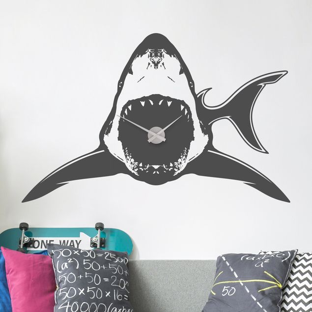 Adesivo murale orologio - squalo