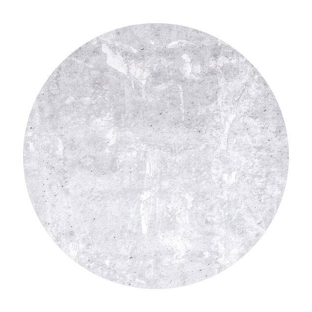 Tappeto in vinile rotondo - Struttura di cemento grigio chiaro