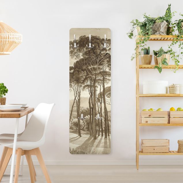 Appendiabiti moderno - Hendrik Voogd paesaggio con alberi in beige