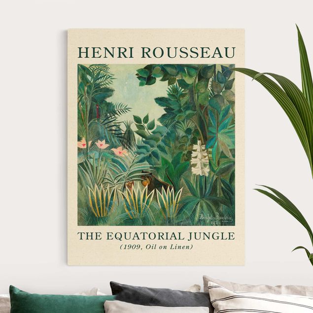 Stampe su tela fiori Henri Rousseau - La giungla equatoriale - Edizione da museo