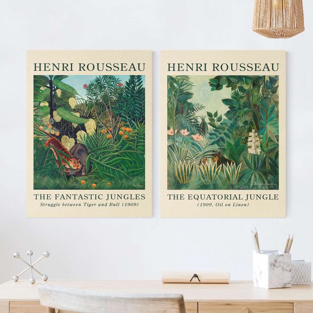 quadri con animali Henri Rousseau - Edizione da museo La giungla equatoriale