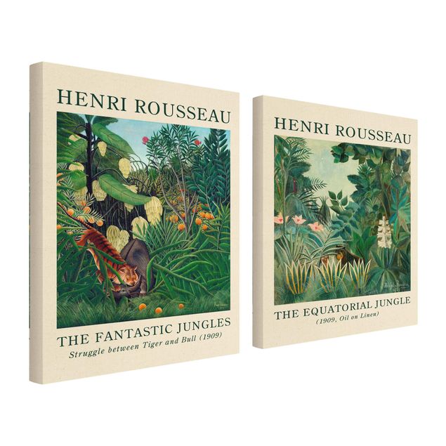 Quadro su tela animali Henri Rousseau - Edizione da museo La giungla equatoriale