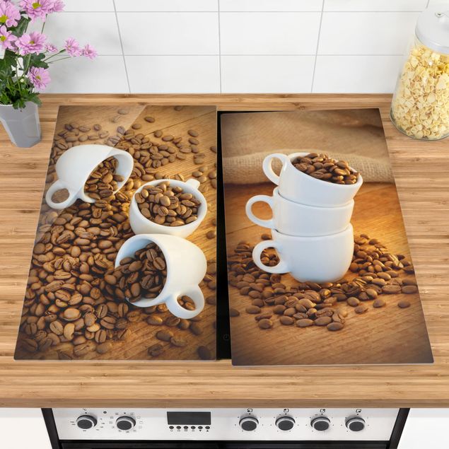 Coprifornelli in vetro - 3 Espresso Cups With Coffee Beans
