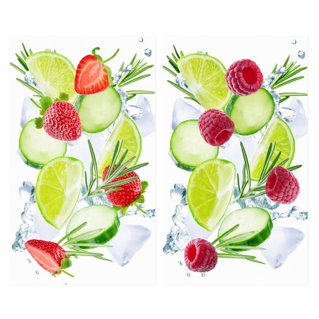 Coprifornelli in vetro - Berries And Cucumber Ice Cubes Splash