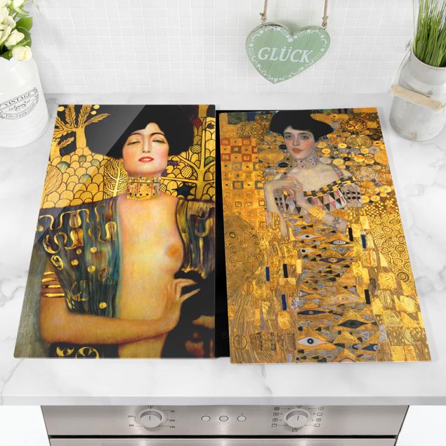 Coprifornelli in vetro - Gustav Klimt - Judith And Adele - 52x60cm
