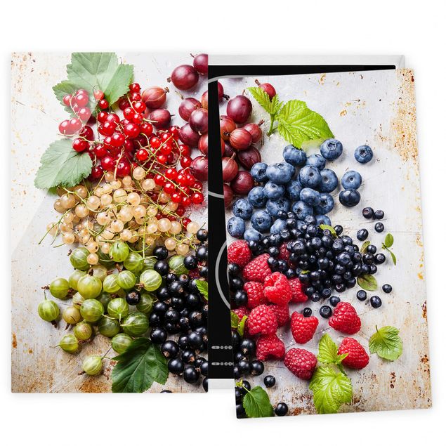 Coprifornelli in vetro - Mixture Of Berries On Metal - 52x60cm