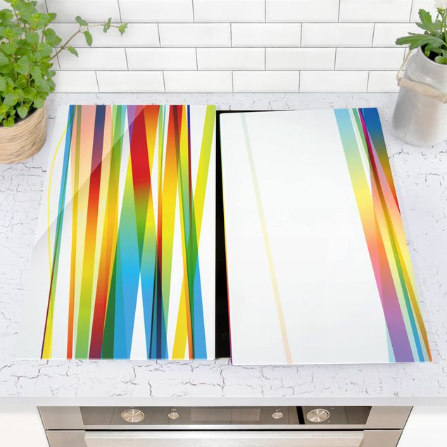 Coprifornelli in vetro - Rainbow Stripes
