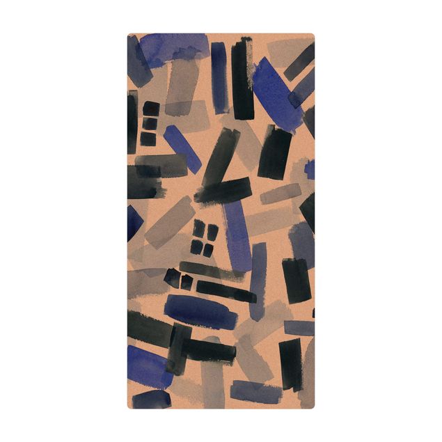 Tappetino di sughero - Travi azzurro cielo in acquerello - Formato verticale 1:2