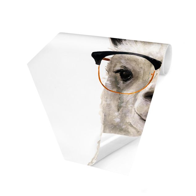 Carta da parati esagonale adesiva con disegni - Lama alla moda con occhiali I