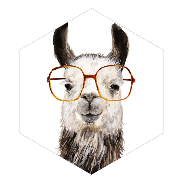 Carta da parati esagonale adesiva con disegni - Lama alla moda con occhiali IV