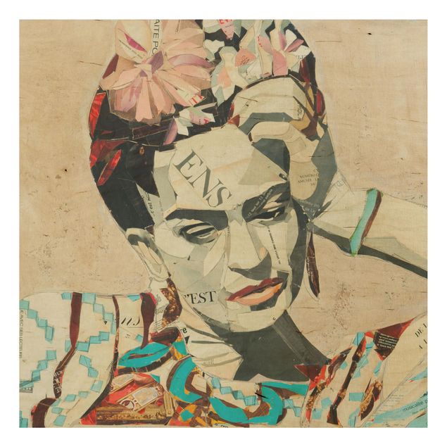Quadro in legno -Frida Kahlo - Collage No.1- Quadrato 1:1