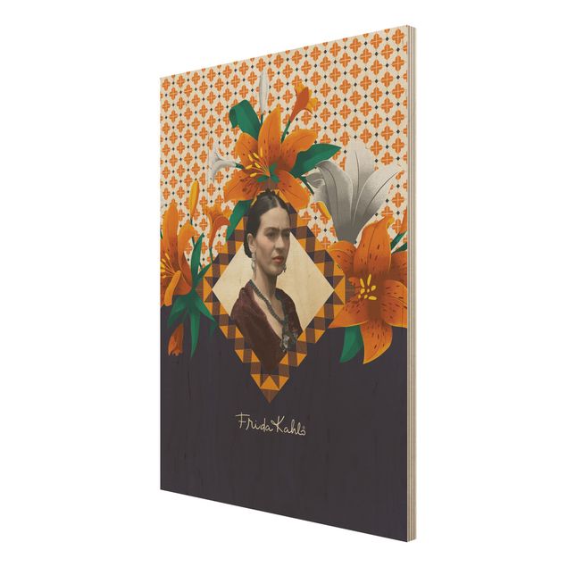 Quadro in legno -Frida Kahlo - Lilies- Verticale 3:4