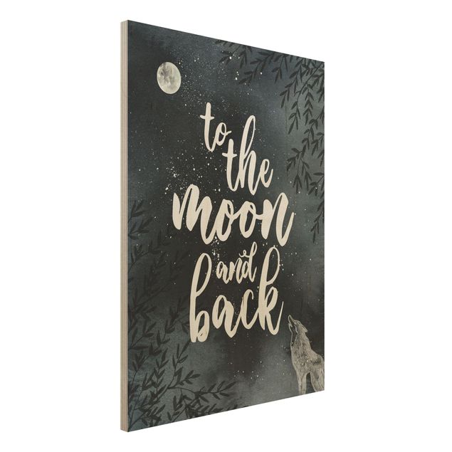 Quadro in legno - Love You To The Moon And Back- Verticale 3:4