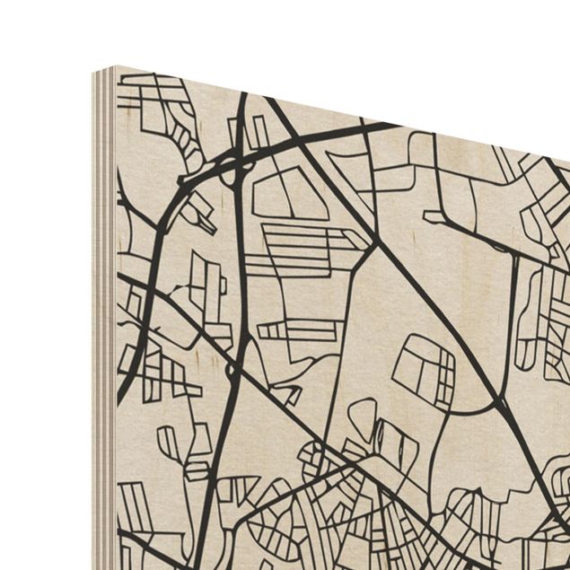 Quadro in legno - Copenhagen City Map - Classic- Verticale 3:4